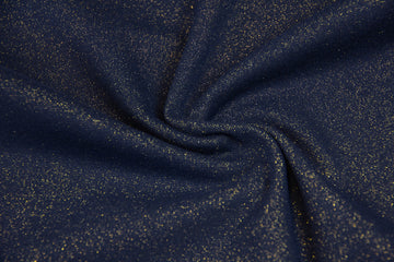 Glitzerbündchen, Strickschlauch, dunkelblau/gold, 0,5 m